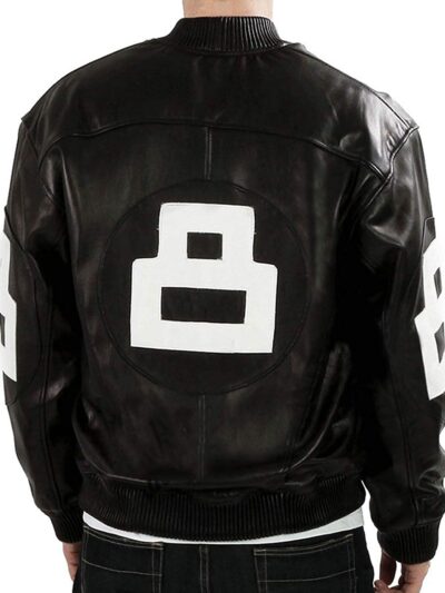8 ball jacket black leather bomber micheal hoban