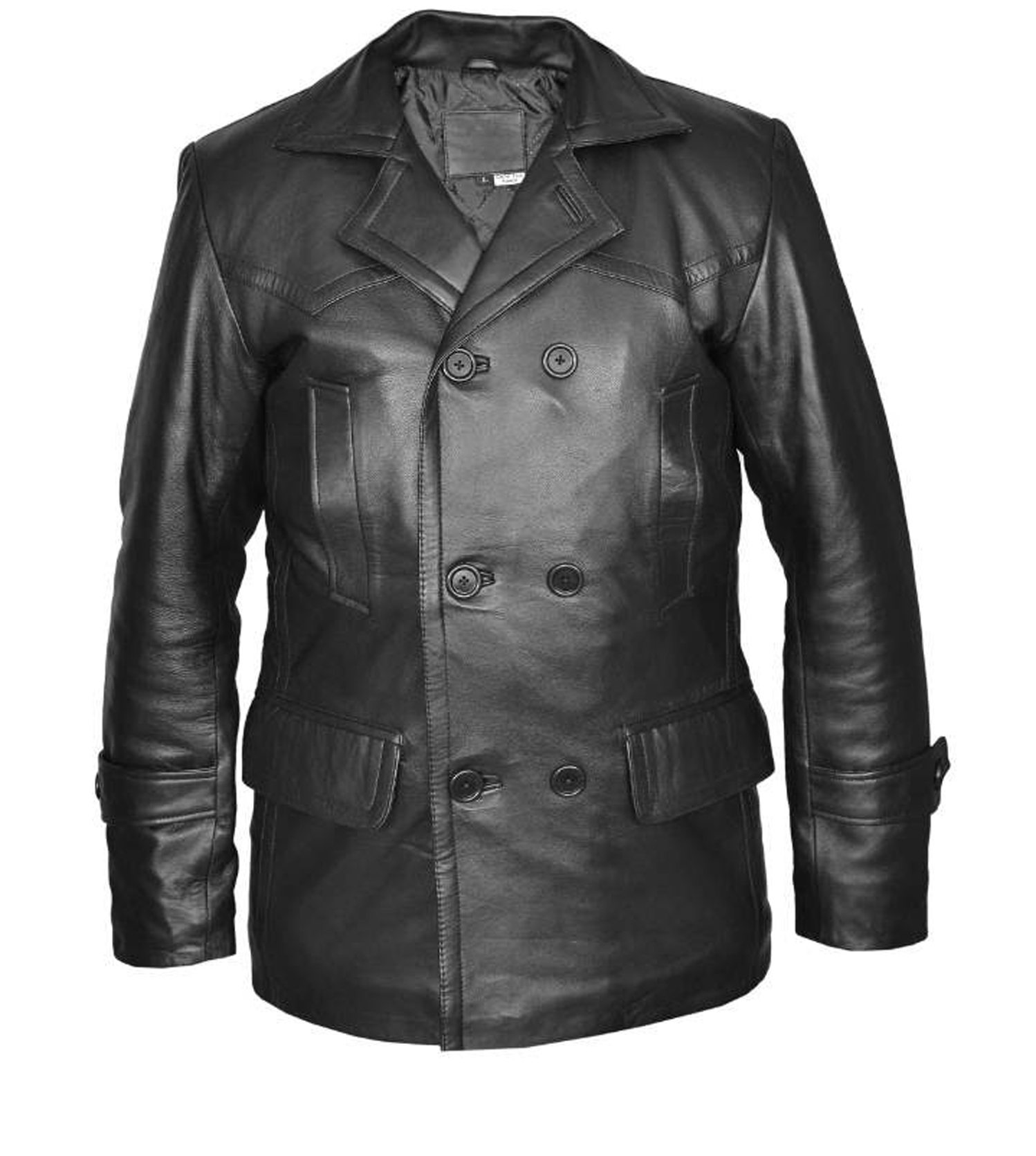 Dr Who Men's Leather Jacket Online | German Navy Pea Coat