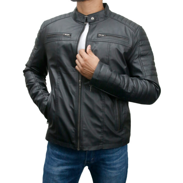 Men's Faux Leather Biker Slim Fit Jacket | XtremeJackets