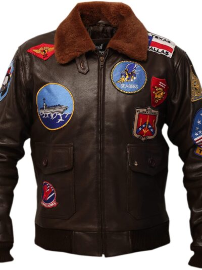 Mens US Navy G 1 Flight Jacket Vintage Brown Distressed Leather