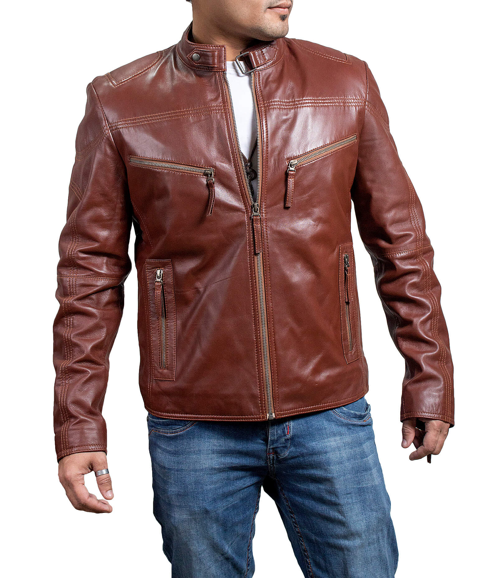 Xtreme Brown Leather Motorcycle Jacket on Sale | XtremeJackets