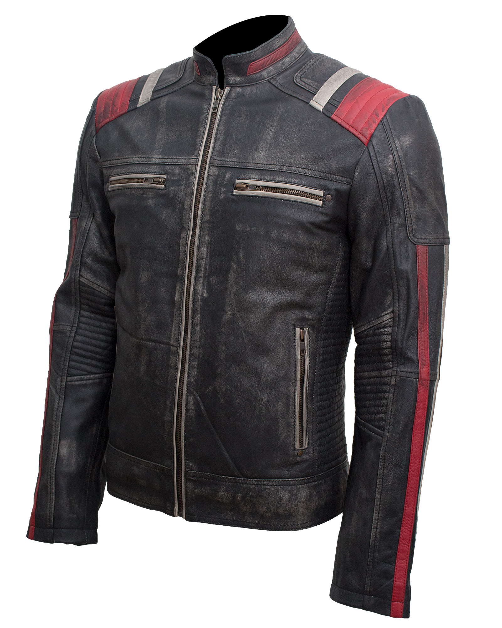 Retro Cafe Racer Vintage Leather Motorcycle Jacket for Sale